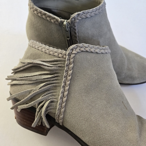 Crown Vintage Tammy Gray Suede Western Style Ankle Boot sz 8.5 - Picture 5 of 10
